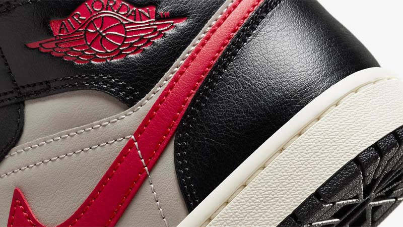 Air Jordan 1 Mid Black College Grey Closeup