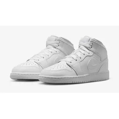 Air Jordan 1 Mid GS Smooth Triple White | Where To Buy | 554725-136 ...