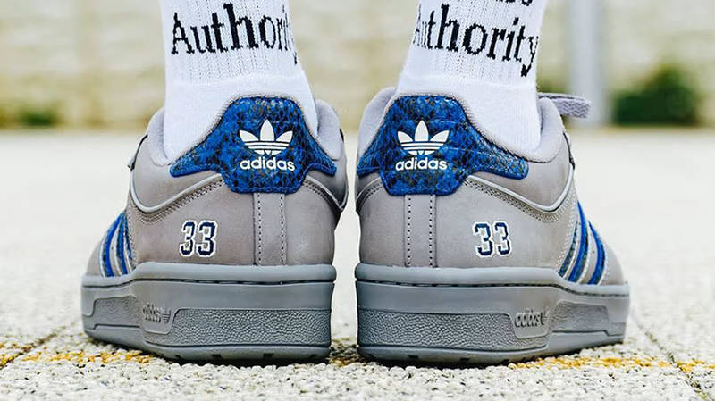 atmos x adidas Rivalry Low Snakeskin Grey Navy Back