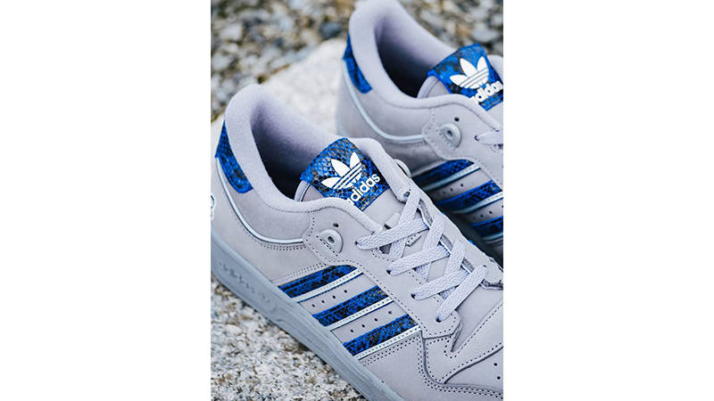 atmos x adidas Rivalry Low Snakeskin Grey Navy Detail 3