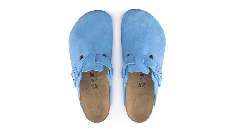 HOT Sky Blue Navy Suede Birkenstock Birkenstock Boston Suede