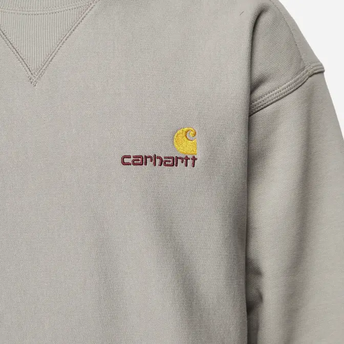 Carhartt WIP American Script Sweatshirt Grey logo