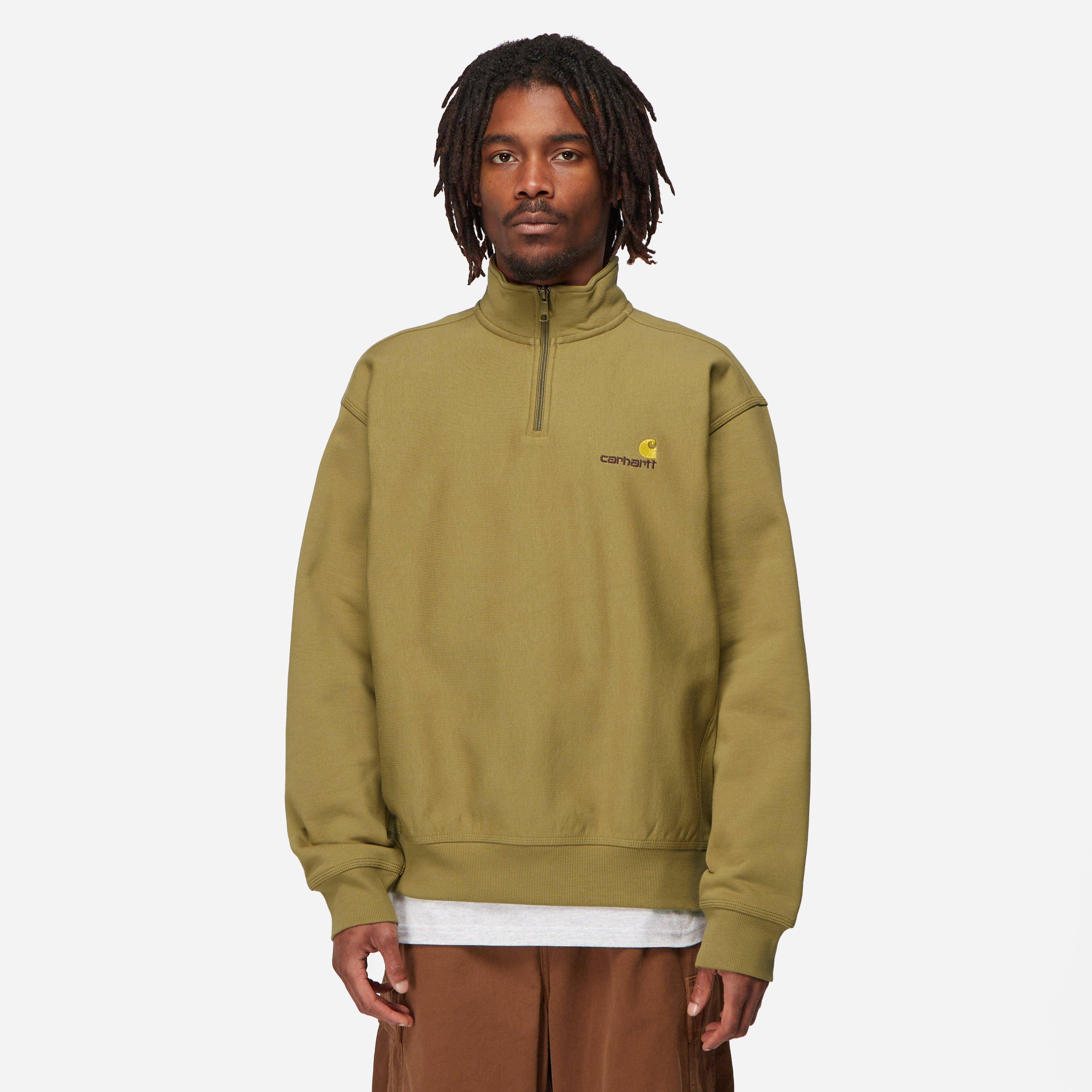 Carhartt WIP Half Zip American Script Sweatshirt Where To Buy