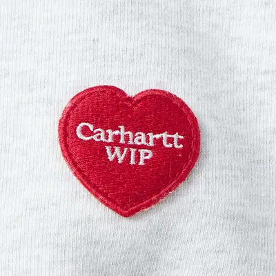 Carhartt WIP Heart Patch Sweatshirt White Closeup