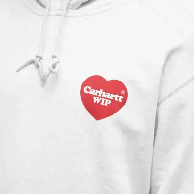 Carhartt WIP Hooded Heart Sweat Ash Heather Logo