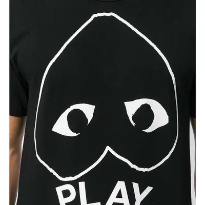 Inverted heart logo t-shirt comme des garçons clearance play