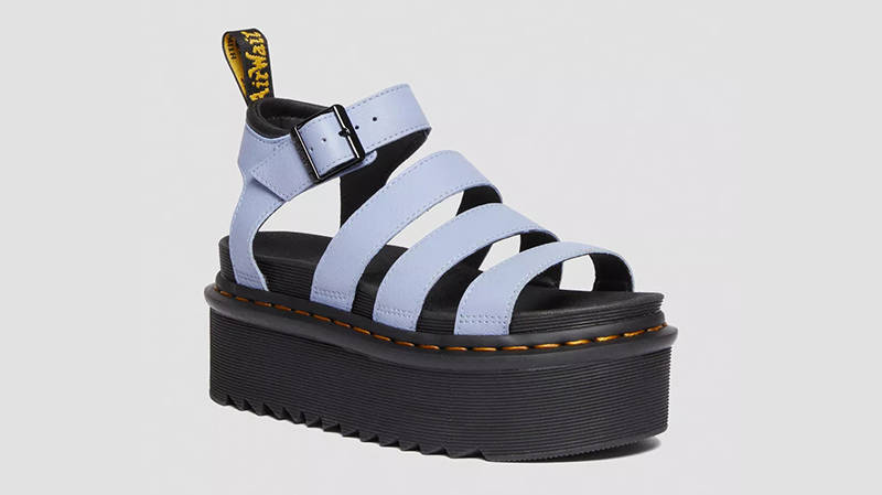 Dr. Martens Blaire Quad Platform Sandals Blue 30704434 Side
