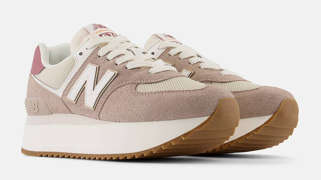 New Balance 574+ Driftwood Burgundy WL574ZKA Side