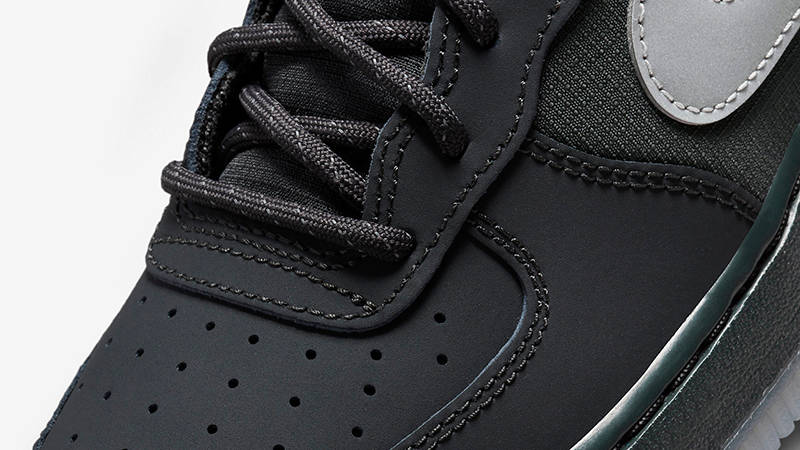 Nike Air Force 1 Low GS Reflective Swoosh Black FV3980-001 Detail