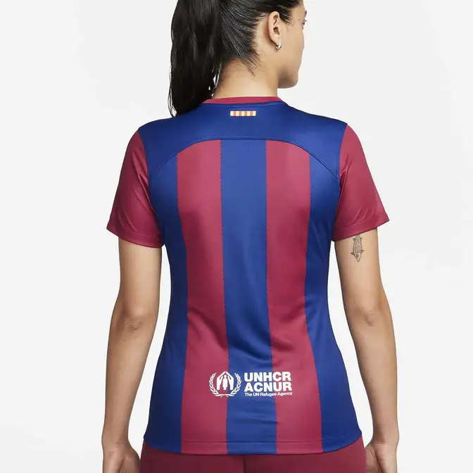 Nike F.c. Barcelona 2023 24 Stadium Home Dri-fit Football Shirt Womens 