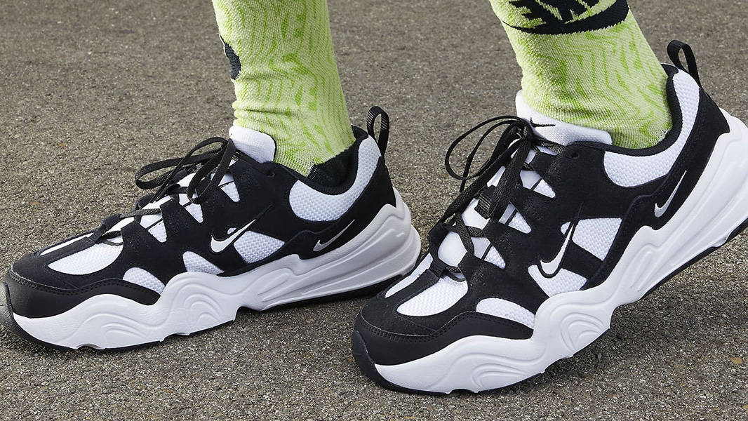 Nike Tech Hera White Black FJ9532-101 on feet