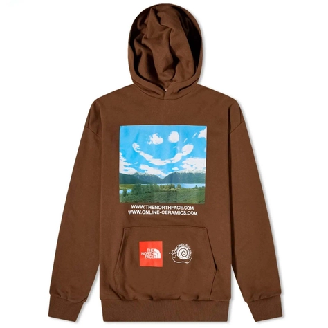 Online Ceramics x The North Face Pull Over Hoodie Earth Brown