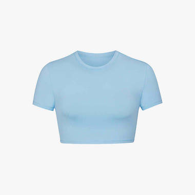 SKIMS - Round-neck long-sleeve stretch-cotton jersey top