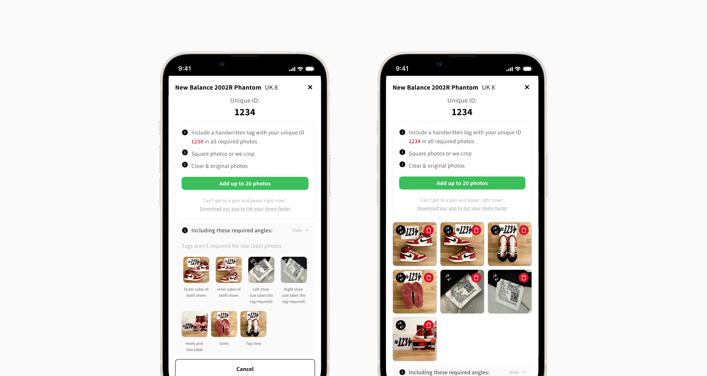 Listing a product on sole market - photos