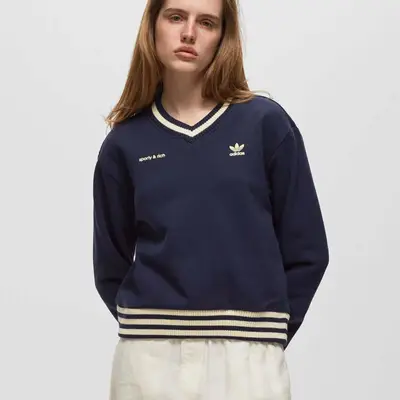 Sporty & Rich x adidas V-Neck Sweater | Where To Buy | IN5246