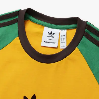 Wales Bonner x adidas Short Sleeve T-Shirt Collegiate Gold Closeup 1