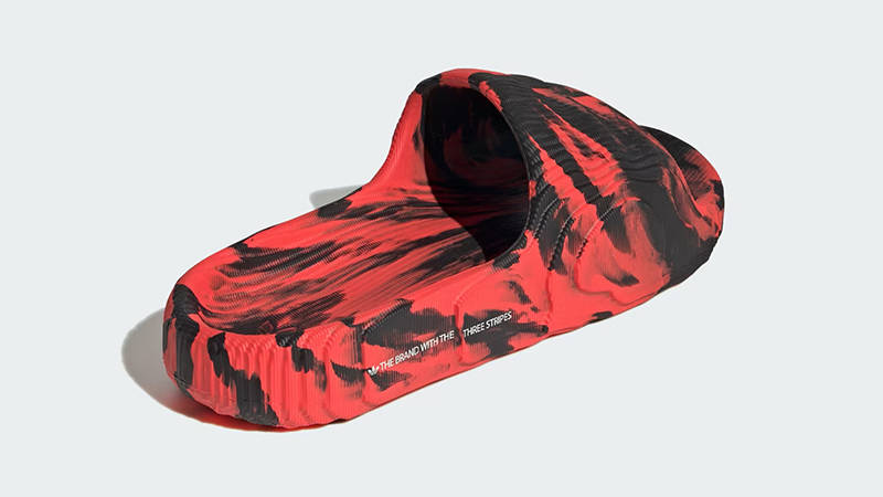 Adidas adilette hot sale red black