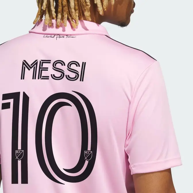 adidas Inter Miami CF 22-23 Messi 10 Home Jersey True Pink Backside Closeup