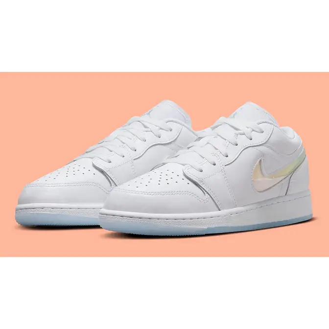 Air Jordan 1 Low GS White Iridescent Glitter | Where To Buy | FQ9112 ...