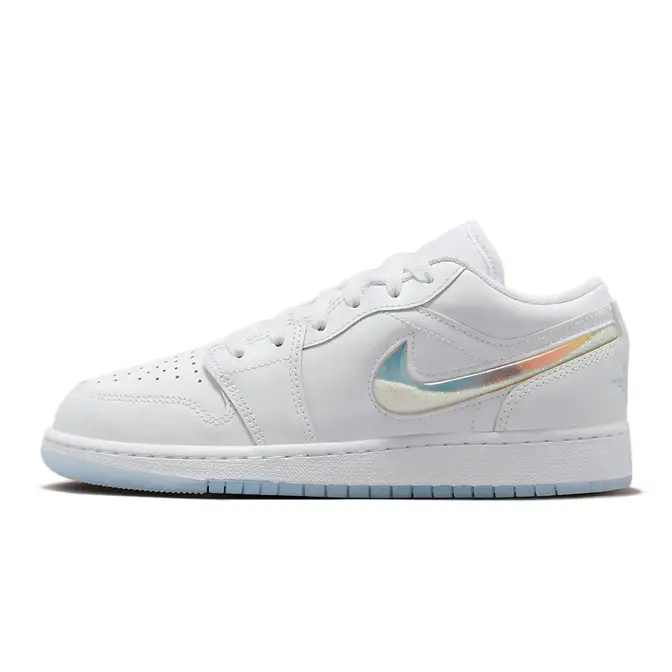 Air Jordan 1 Low GS White Iridescent Glitter | Where To Buy