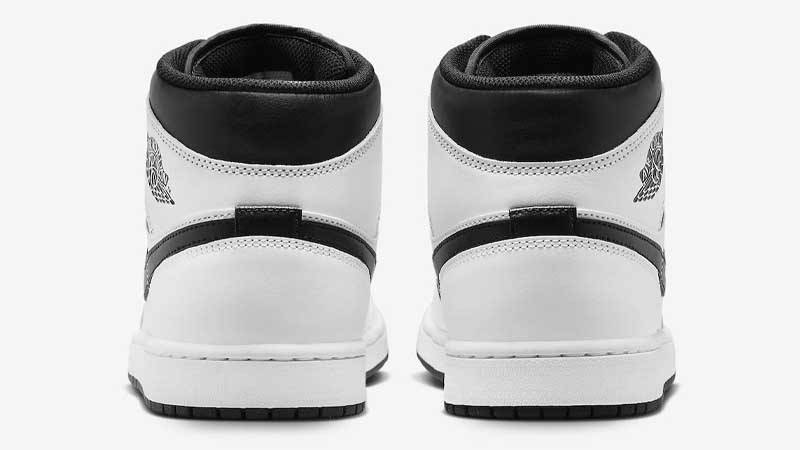 Air Jordan 1 Mid White Black Back