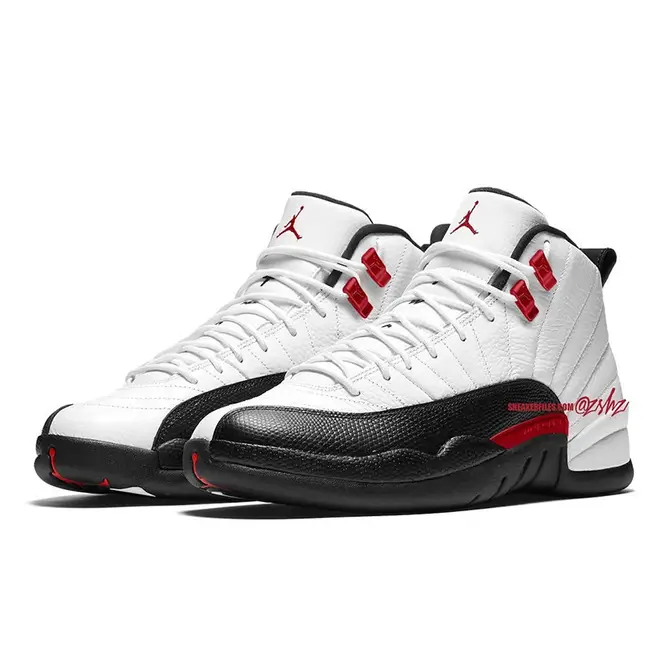 Air jordan 12 red hot sale black