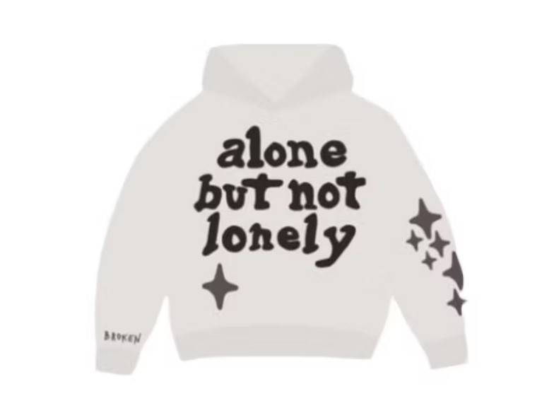 Broken Planet Market Alone But Not Lonely Hoodie White Feature