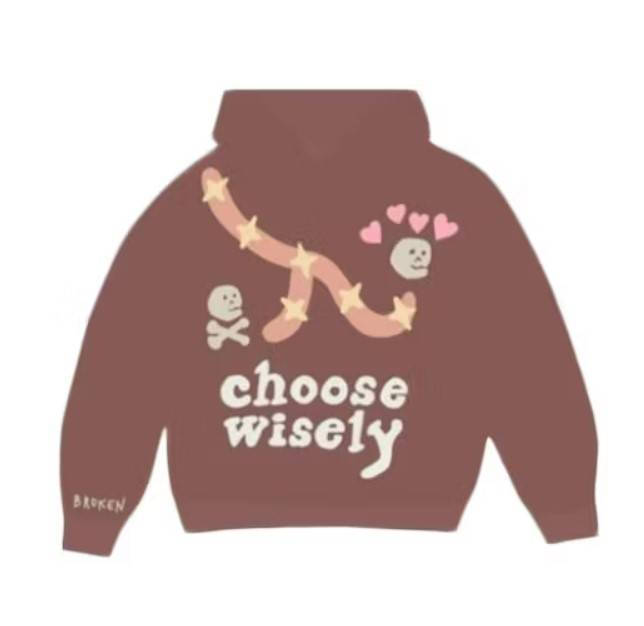 Broken Planet Market Choose Wisely Hoodie Brown Feature