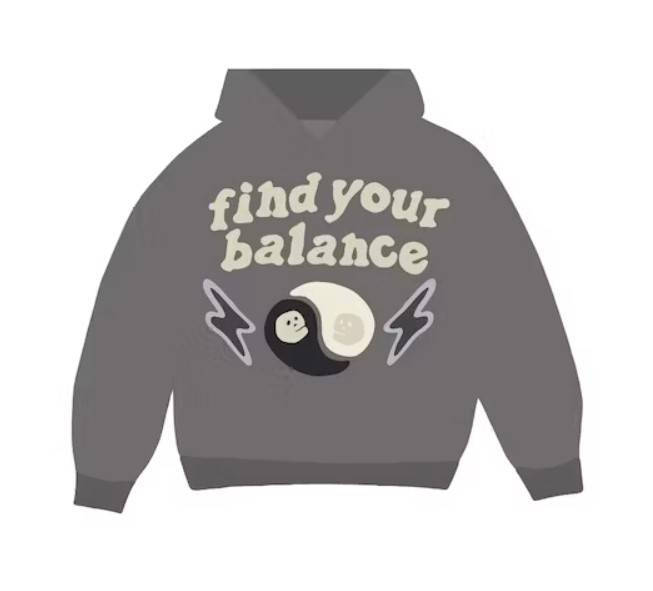 Broken Planet Market Find Your Balance Hoodie Ash Grey Feature