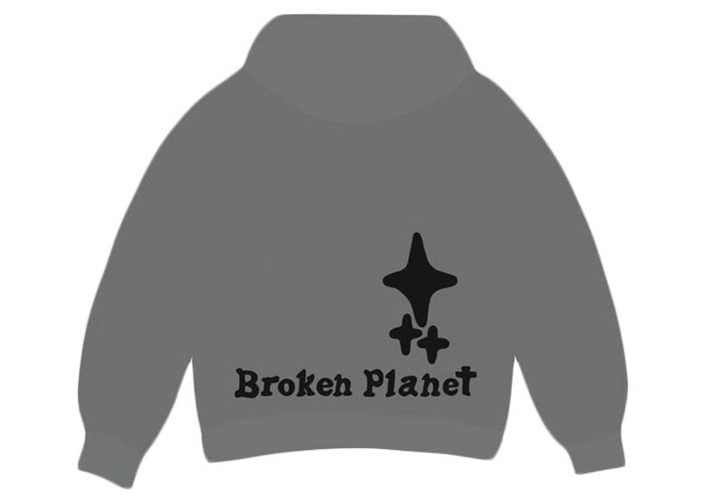 Broken Planet Market Hidden in the Dark Hoodie Shadow Grey Backside