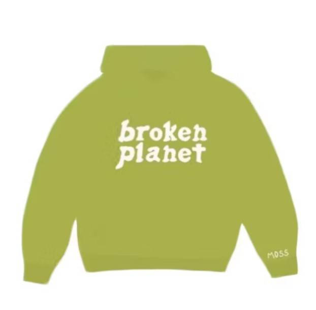 Broken Planet Market Logo Hoodie Lime Feature