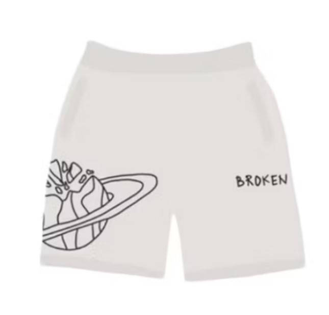 Broken Planet Market Outer Space Shorts White Feature
