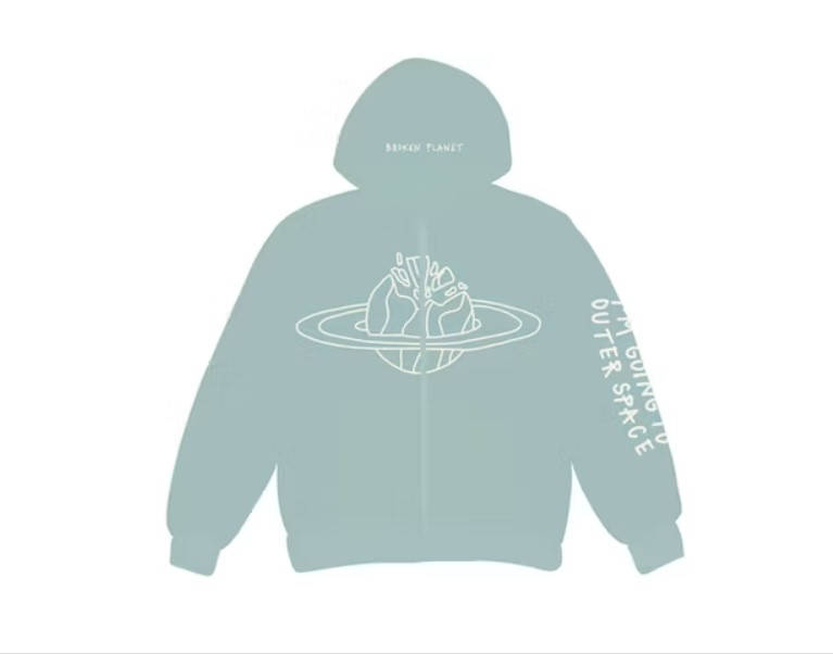 Broken Planet Market Outer Space Zip Up Hoodie Arctic Feature