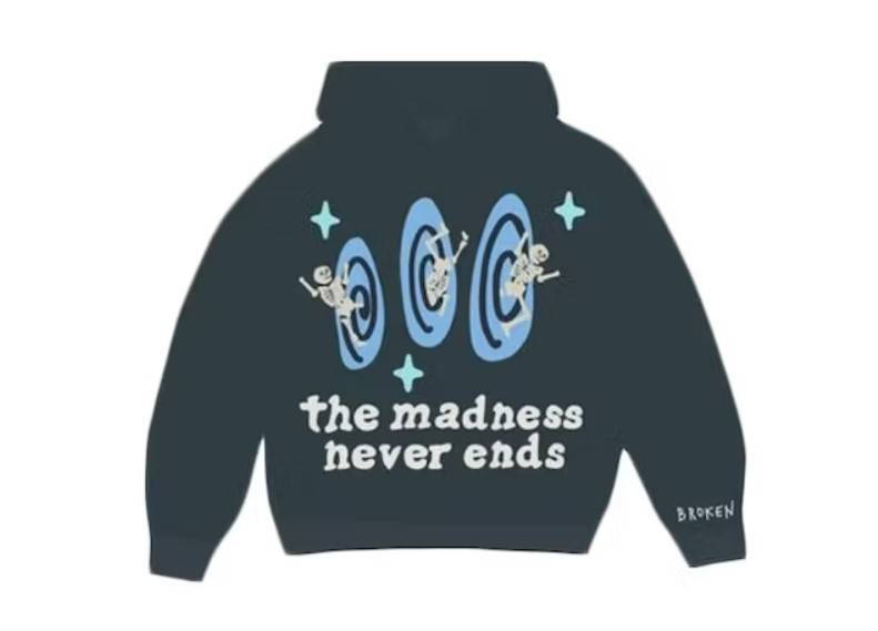 Broken Planet Market The Madness Never Ends Hoodie Navy Feature