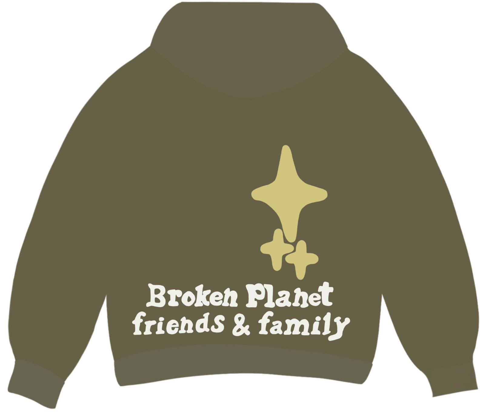Broken Planet Market Universal Laws Hoodie Olive Backside