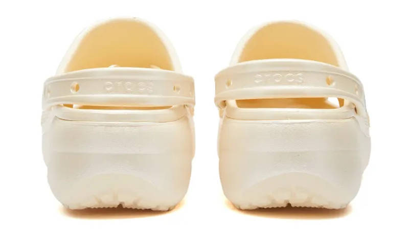 Crocs Classic Platform Clog Shimmer Vanilla 208590-108 Back