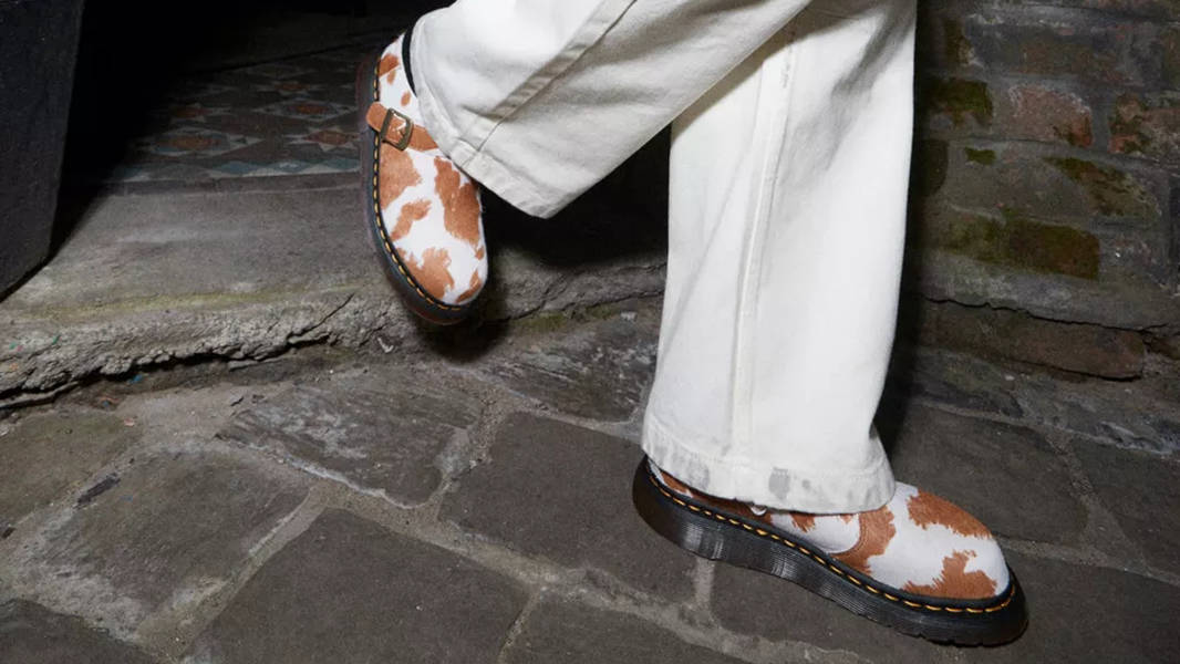 Animal Print Doc Martens Cow Print Sandals Jorge II Contrast Hair