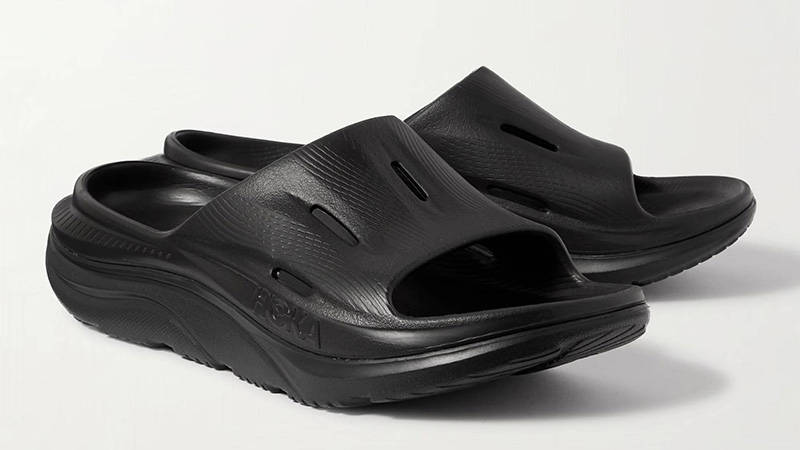 Hoka One One Ora Recovery 3 Rubber Slides Black front