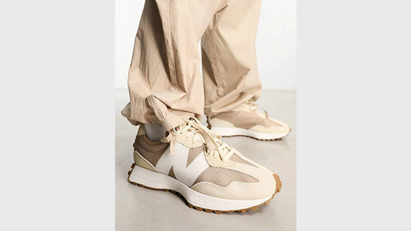 New Balance 327 oatmeal beige front