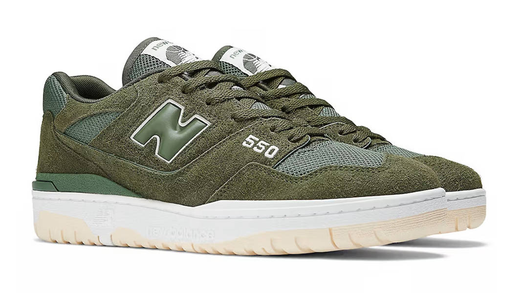 New Balance 550 Olive Suede BB550PHB Side