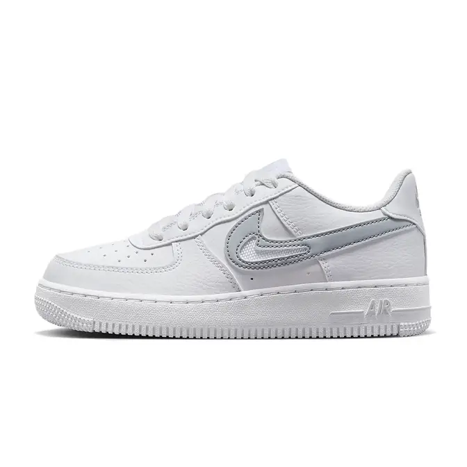 Nike Air Force 1 Low GS Cut-Out Swoosh White Grey | Where To Buy ...