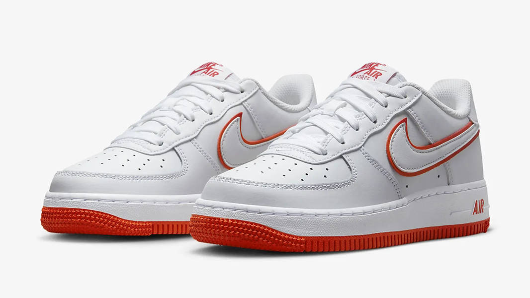 Nike Air Force 1 Low GS Outline White Picante Red DV7762-101 Side
