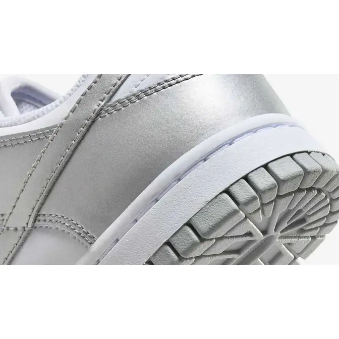 Nike Dunk Low Metallic Silver Blue Joy Closeup
