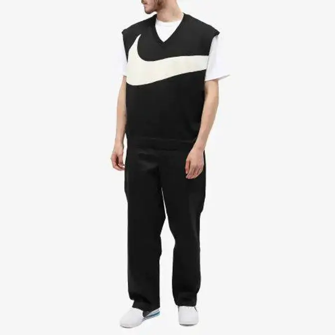 Nike Swoosh Sweater Vest Black Full Image