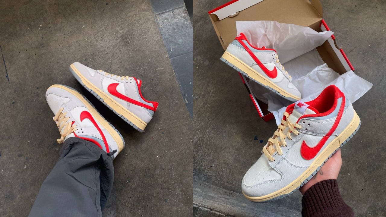 Vintage Vibes Meet Modern Cool: The Nike Dunk Low Athletic Department "Grey/Red"