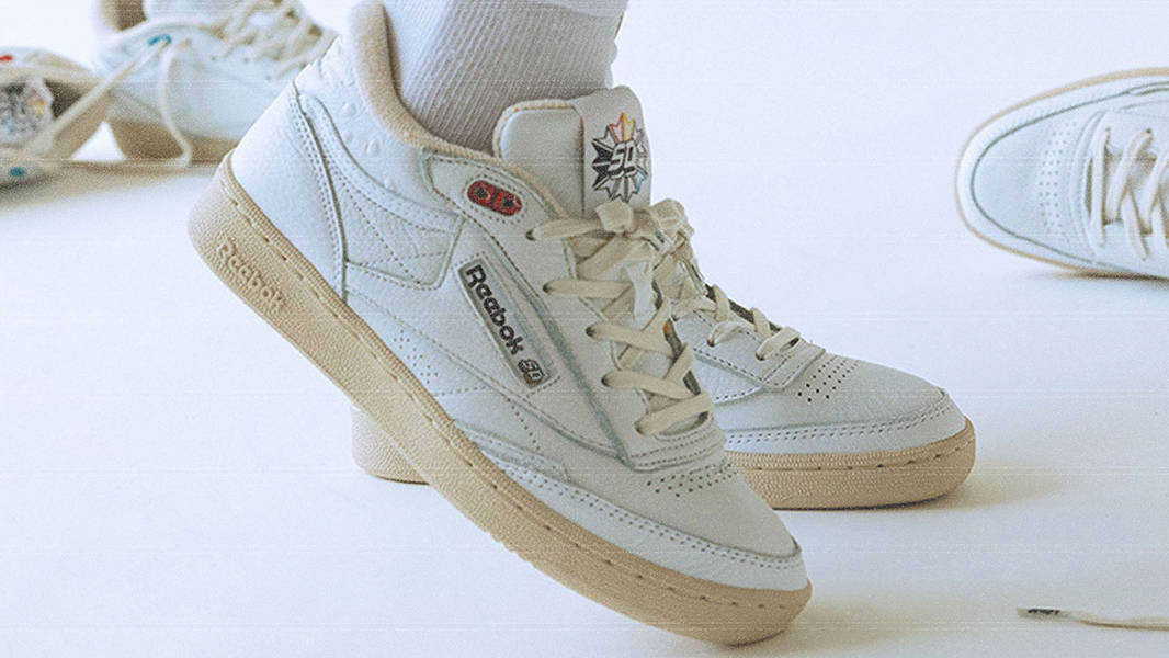 Sneaker District x Reebok Club C 2 Mid Vintage White IE7708 on feet