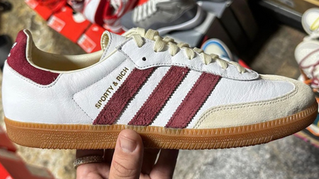 Here's An Early Look at the Sporty & Rich x adidas Samba "White/Burgundy" Here's An Early Look at the Sporty & Rich x adidas Samba "White/Burgundy"