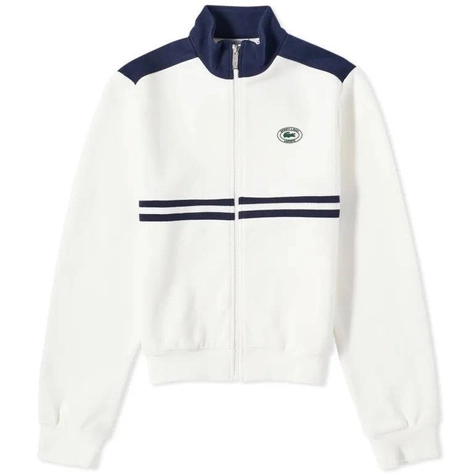 Sporty _ Rich x Lacoste cinza Pique Track Jacket Farine Feature