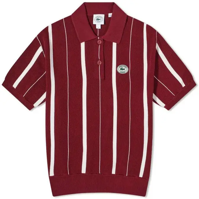 Sporty _ Rich x Lacoste Striped Knitted Polo Pinot Feature