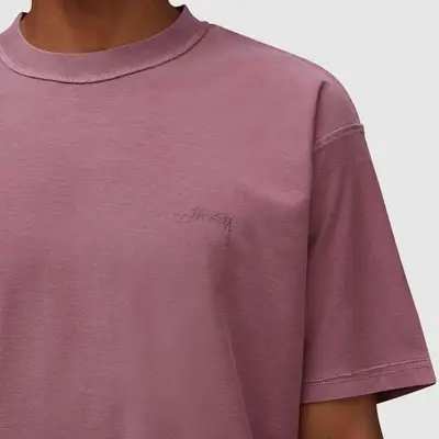 Stüssy Pigment Dyed Inside Out Sweatshirt Plum Closeup